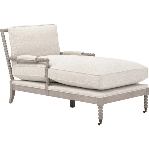 Rouleau Chaise Lounge Chair in LiveSmart Gellar Linen & Natural Gray Oak